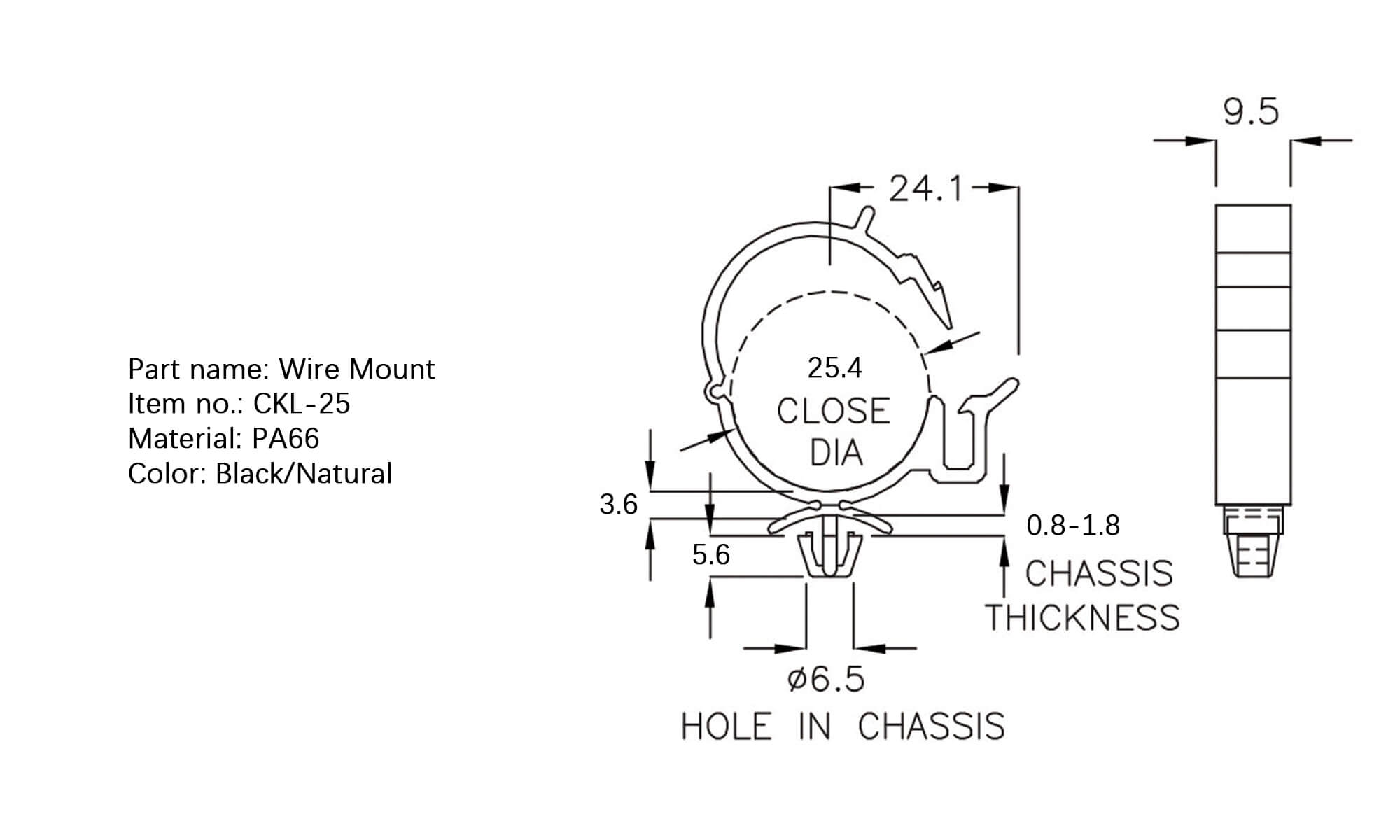 Plastic Wire Mount CKL-25